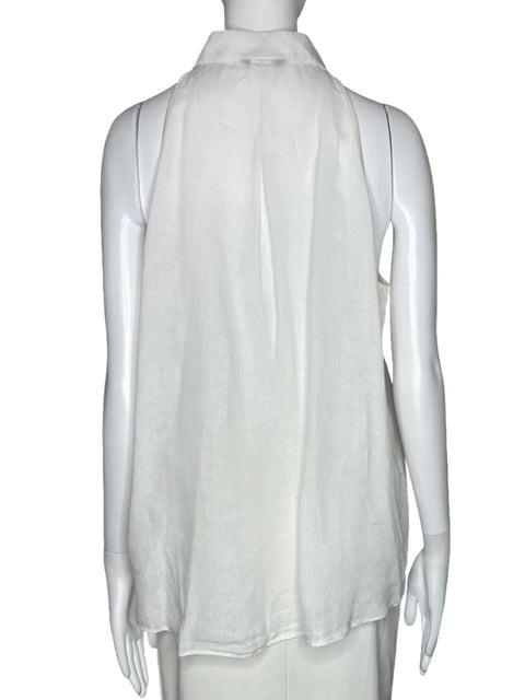 Blusa Massimo Dutti Halter Botones Blanco-Talla 10