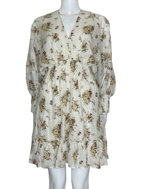 Vestido Lovestitch Mini Floral Blanco-Talla L