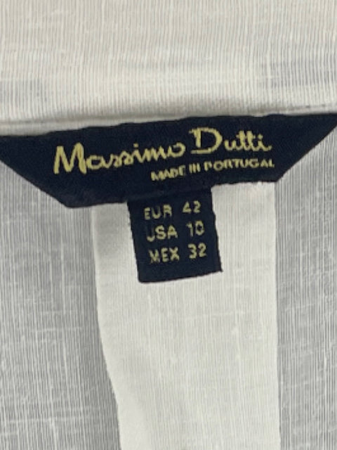 Blusa Massimo Dutti Halter Botones Blanco-Talla 10