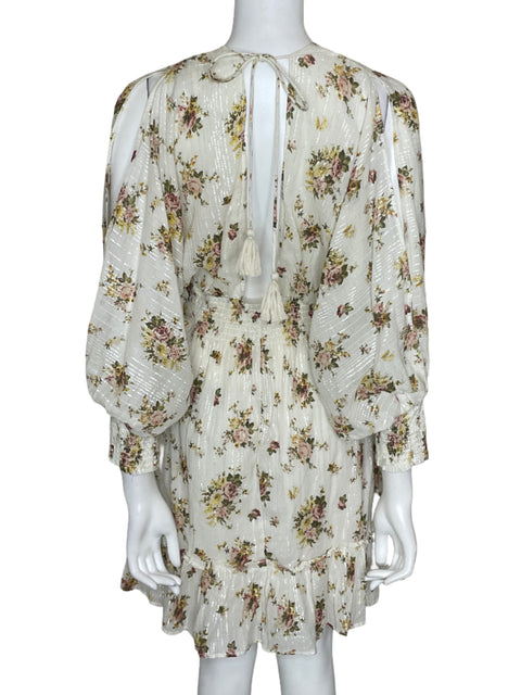 Vestido Lovestitch Mini Floral Blanco-Talla L