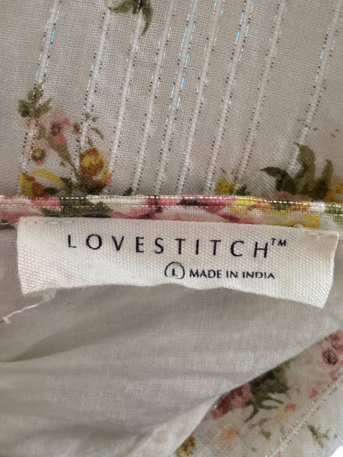 Vestido Lovestitch Mini Floral Blanco-Talla L