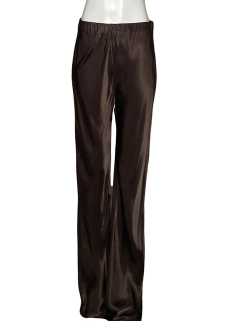 Pantalón Dissh Recto Satinado Marrón-Talla 6