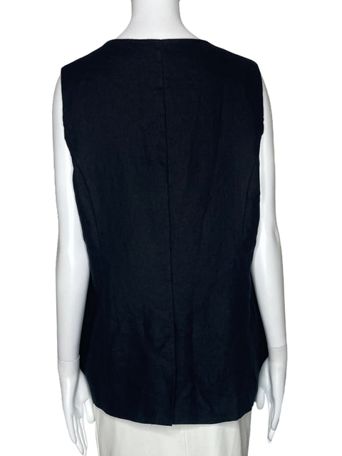 Chaleco Aaron & Amber Botones Bolsillo Negro-Talla L