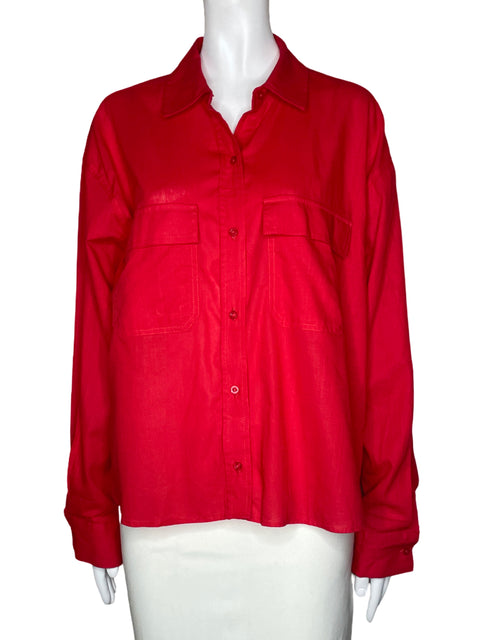 Camisa Esprit Bolsillo Rojo-Talla XL