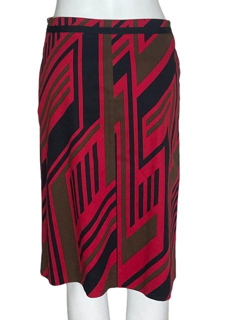 Falda Pedro del Hierro Estampado Rojo- Talla 38