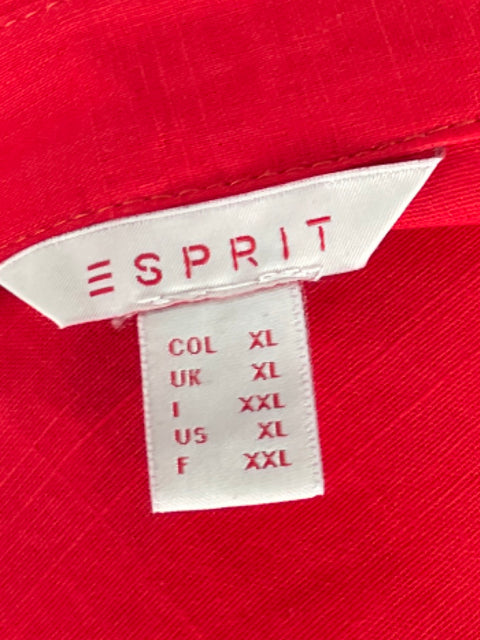 Camisa Esprit Bolsillo Rojo-Talla XL