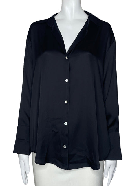 Camisa Zara Satinado Negrooo-Talla XL