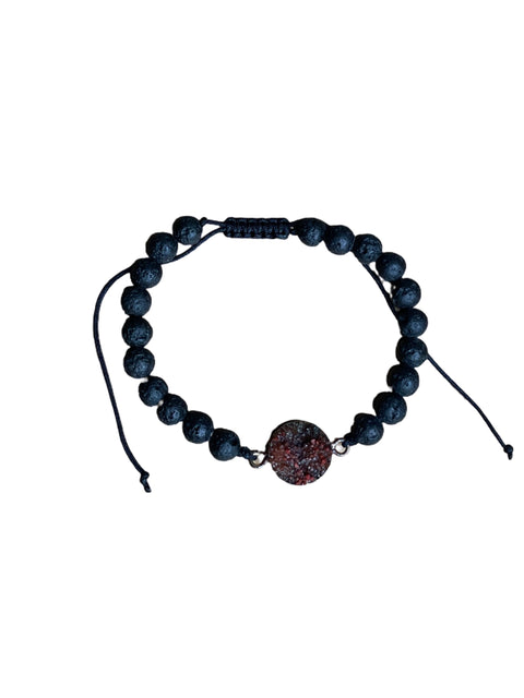 Pulsera Tesoro TPS Piedras Volcánicas Negro-Talla U