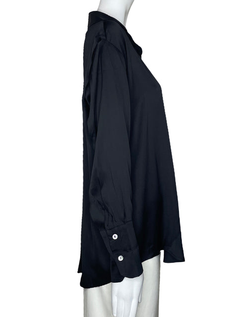 Camisa Zara Satinado Negrooo-Talla XL