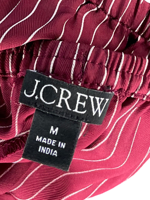 Pantalón J Crew Pijamero Rayas Rojo Vino-Talla M