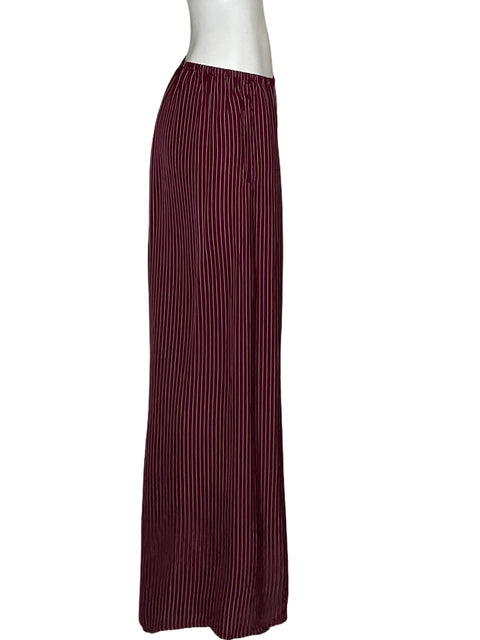 Pantalón J Crew Pijamero Rayas Rojo Vino-Talla M