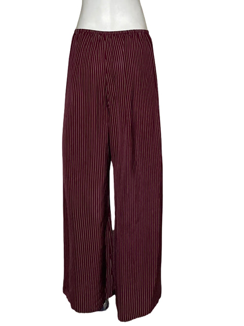 Pantalón J Crew Pijamero Rayas Rojo Vino-Talla M