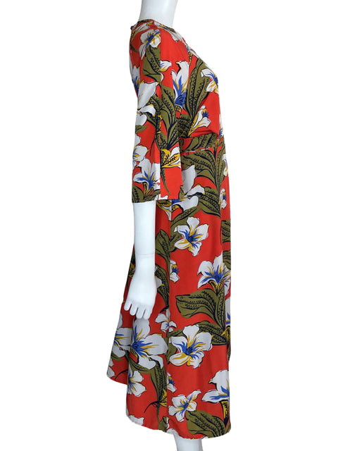 Vestido Spirito Midi Floral Naranja-Talla M