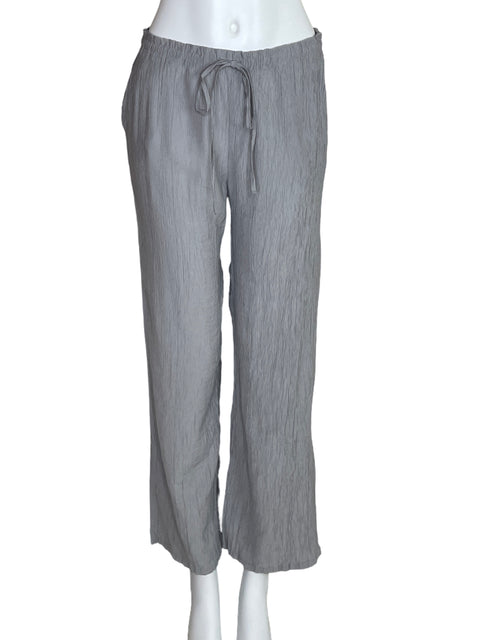 Pantalon Zara Crinkle Gris-Talla S