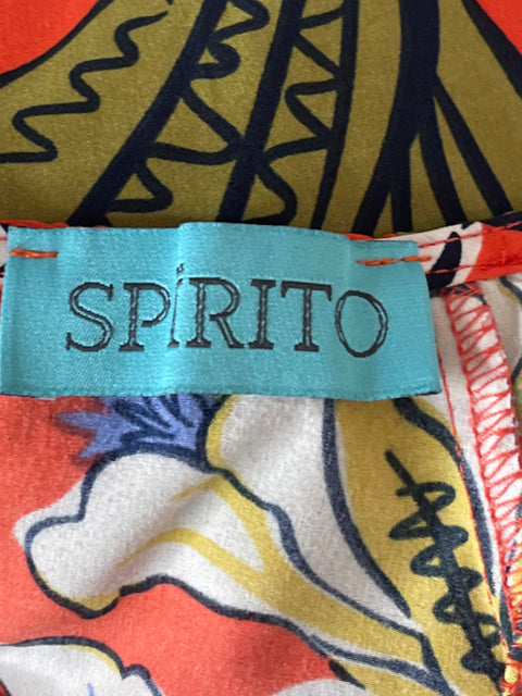 Vestido Spirito Midi Floral Naranja-Talla M