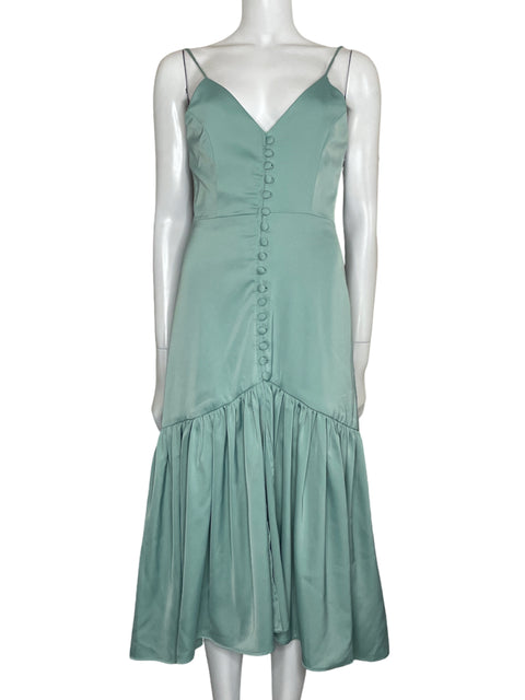 Vestido Silka Midi Botones Azul-Talla XS