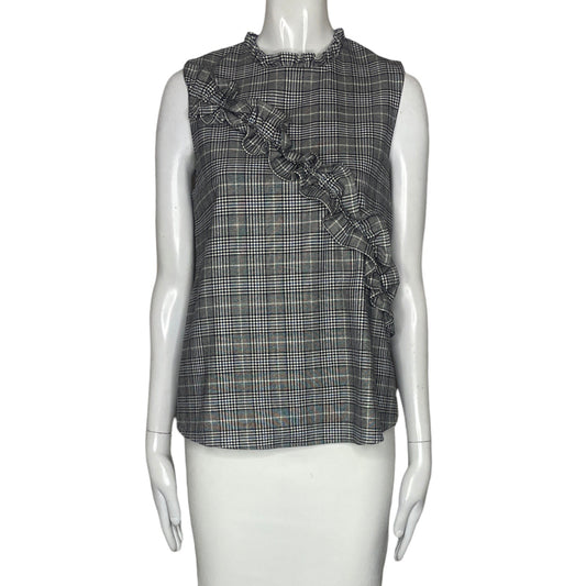 Blusa Zara Cuadros Gris-Talla S