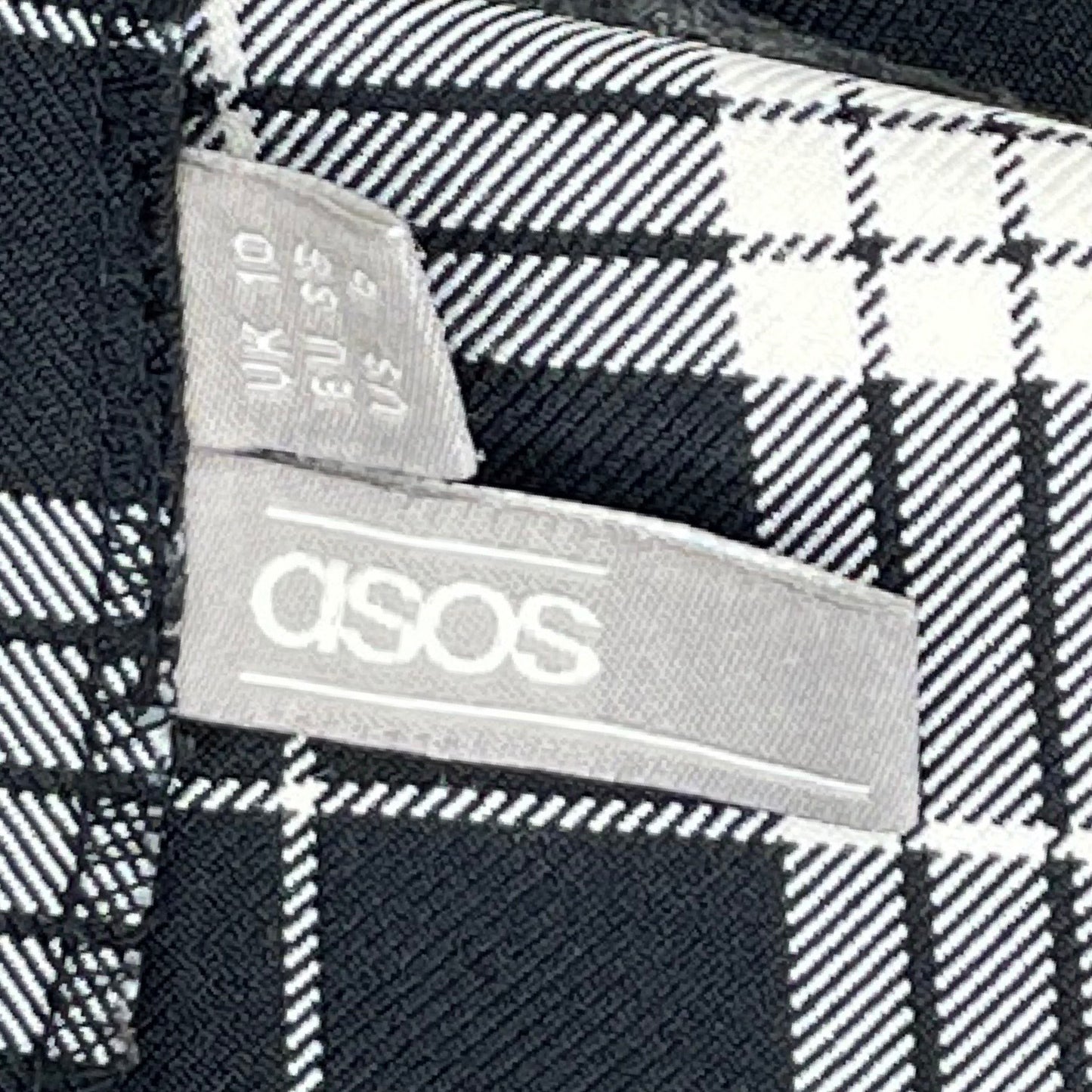 Mono Asos Cuadros Sin Mangas Negro-Talla 6