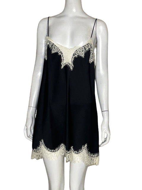 Vestido Zara Lencero Mini Encaje Beige-Talla L