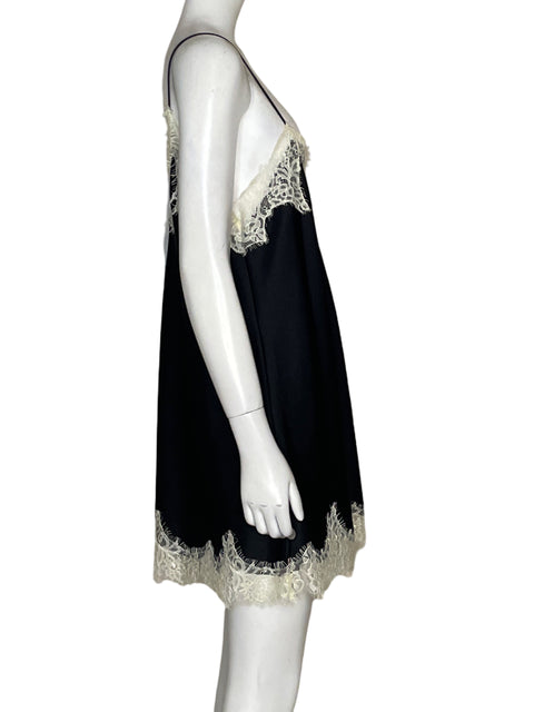 Vestido Zara Lencero Mini Encaje Beige-Talla L