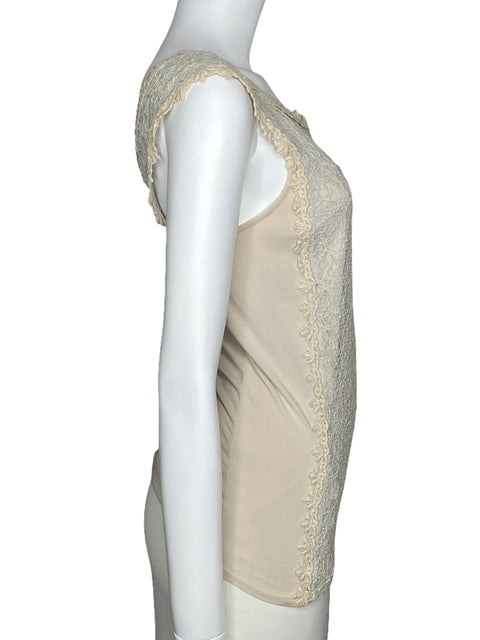 Top Express Encaje Sin Mangas Beige-Talla S