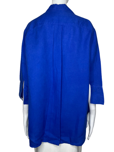 Camisa Zara Mangas 3/4 Azul-TallaM