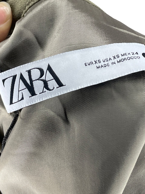 Chaqueta Zara Bomber Verde-Talla XS