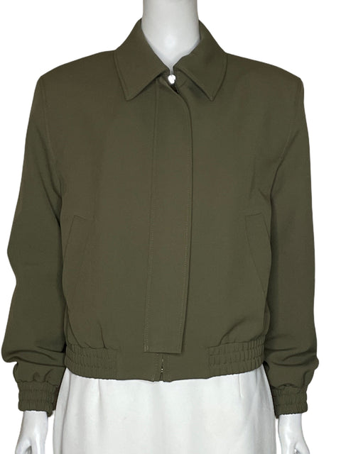 Chaqueta Zara Bomber Verde-Talla XS