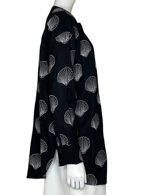 Cardigan Mio Coral Conchas Bordado Negro-Talla U