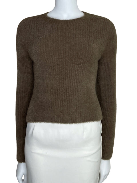 Sueter MNG Knitted Manga Larga Marrón-Talla M