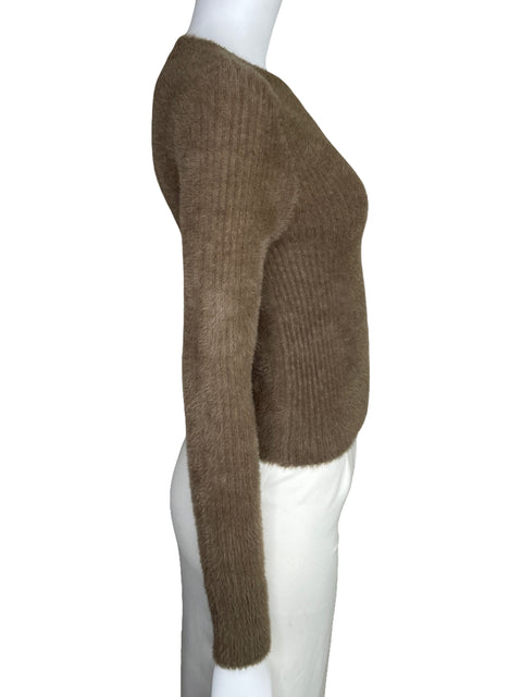 Sueter MNG Knitted Manga Larga Marrón-Talla M