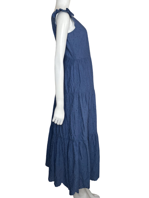 Vestido Yessica C&A Troquelado Azul-Talla 36