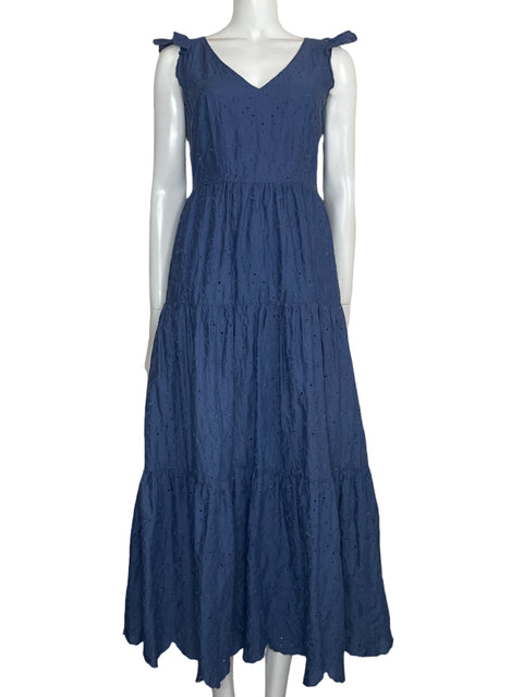 Vestido Yessica C&A Troquelado Azul-Talla 36