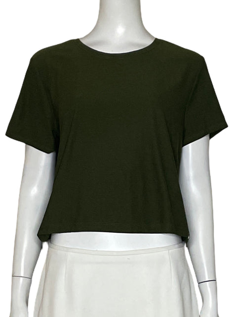 Camiseta Beyondyoga Crop Verde-Talla L