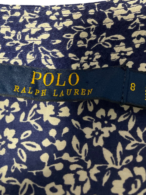 Vestido Ralph Lauren Floreado Azul- Talla 8