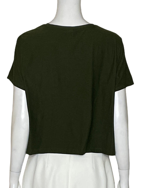 Camiseta Beyondyoga Crop Verde-Talla L