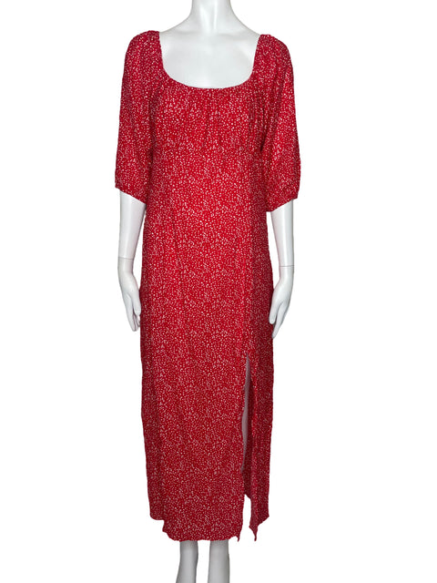 Vestido MNG Estampado Lunares Rojo-Talla 10
