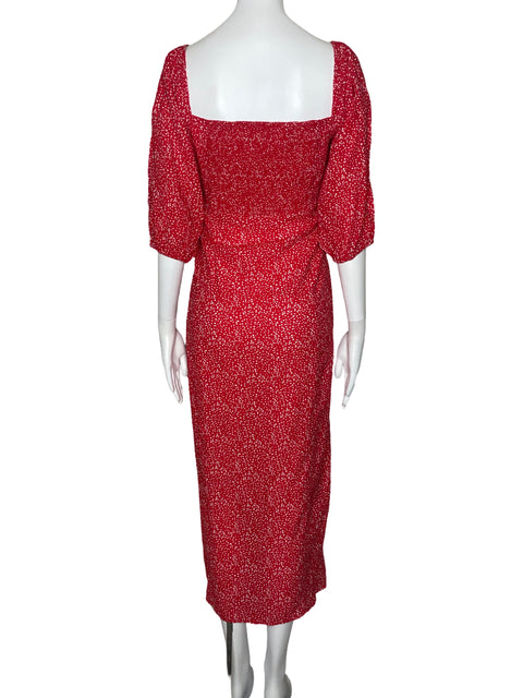 Vestido MNG Estampado Lunares Rojo-Talla 10