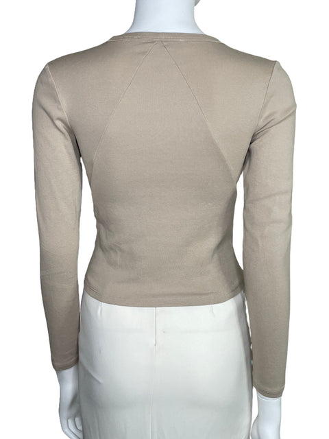 Sueter MNG Casual Manga Larga Beige-Talla S