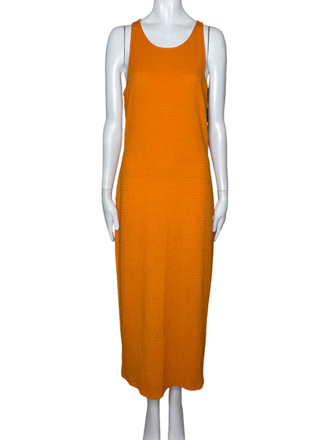 Vestido MNG Fruncido Tiras Naranja-Talla 8