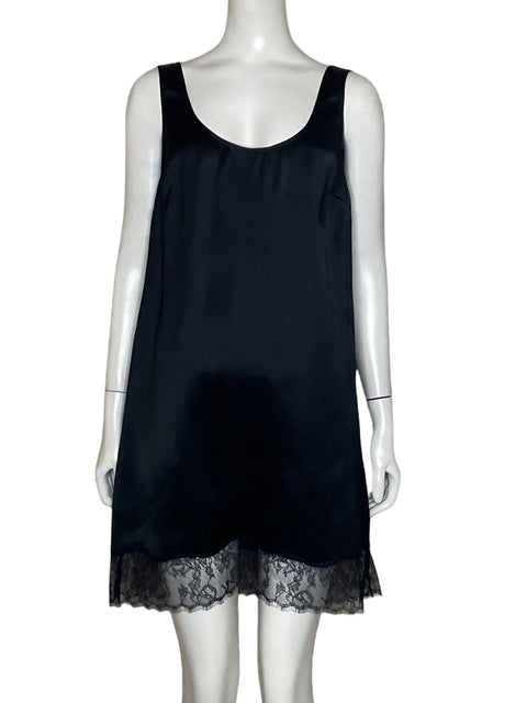 Vestido Massimo Dutti Mini Lencero Negro-Talla 8