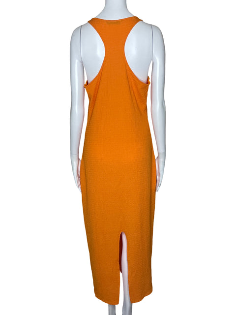 Vestido MNG Fruncido Tiras Naranja-Talla 8
