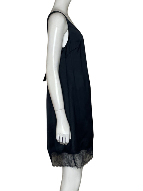 Vestido Massimo Dutti Mini Lencero Negro-Talla 8