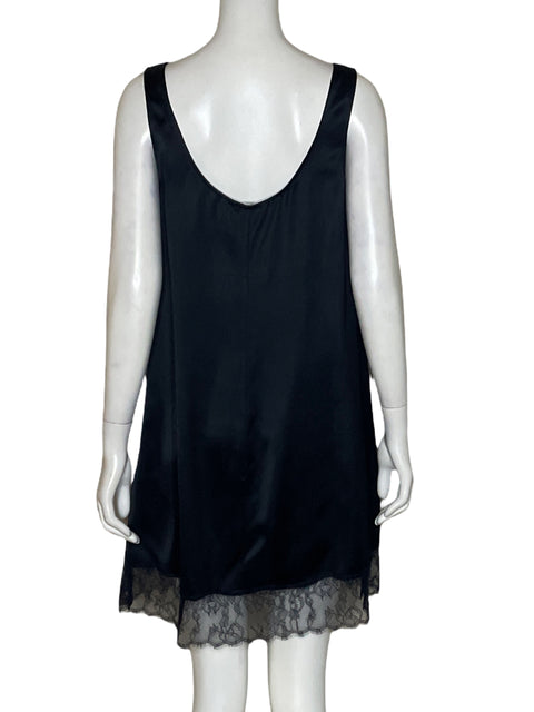 Vestido Massimo Dutti Mini Lencero Negro-Talla 8