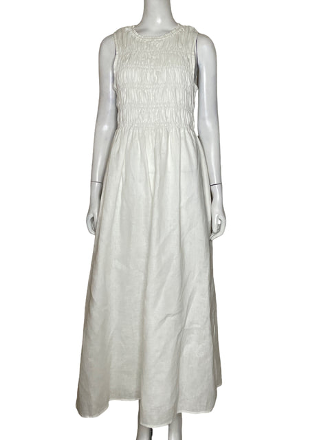Vestido Dissh Midi Fruncido Blanco-Talla 6