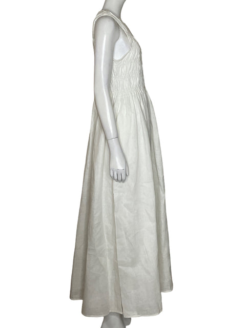 Vestido Dissh Midi Fruncido Blanco-Talla 6