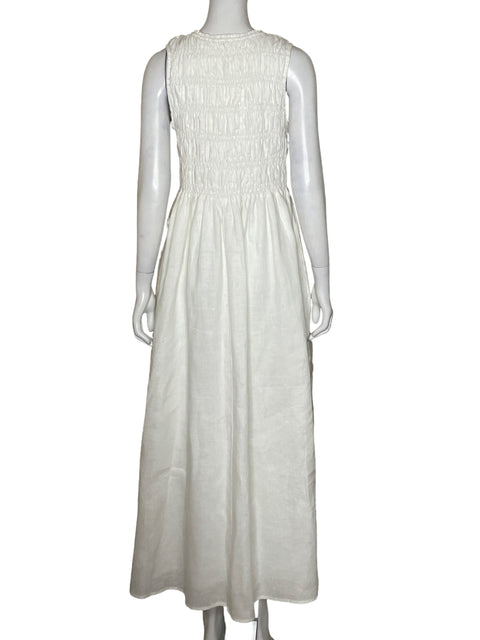 Vestido Dissh Midi Fruncido Blanco-Talla 6