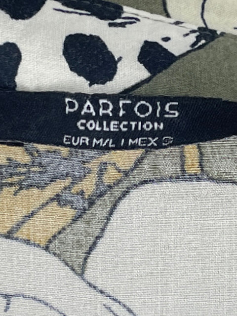 Vestido Parfois Camisero Estampado Verde-Talla M
