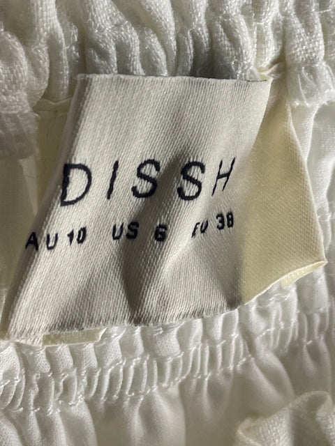 Vestido Dissh Midi Fruncido Blanco-Talla 6