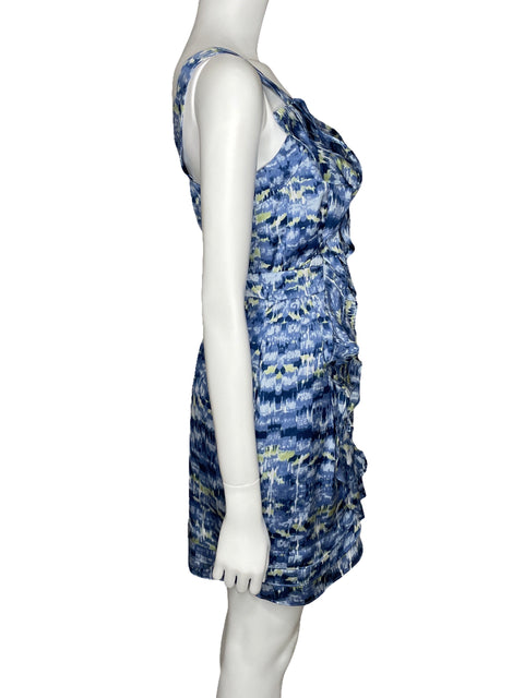 Vestido BCBG Mini One Shoulder Azul-Talla 4